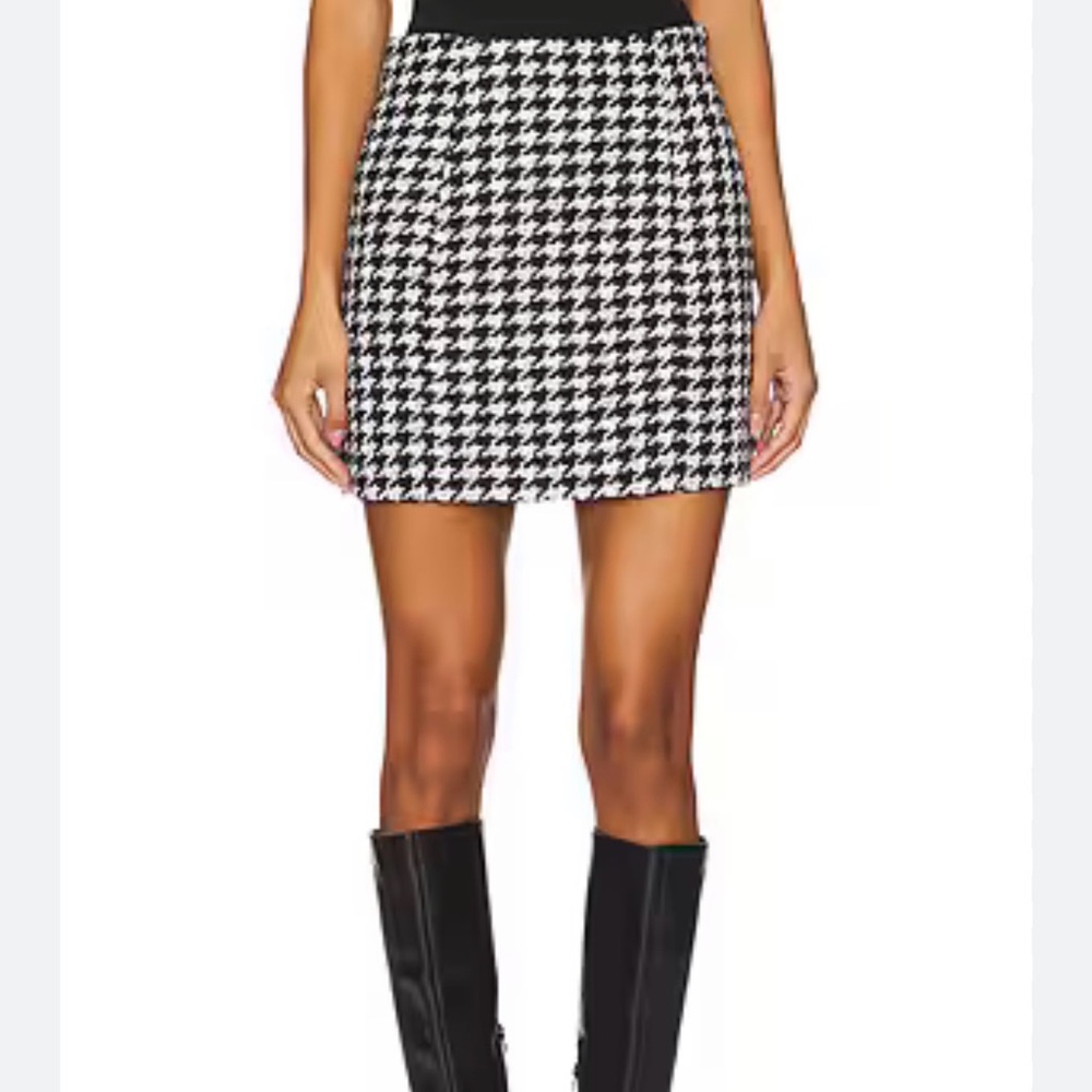 Favorite Daughter Black and White Houndstooth Mini Skirt Size 8